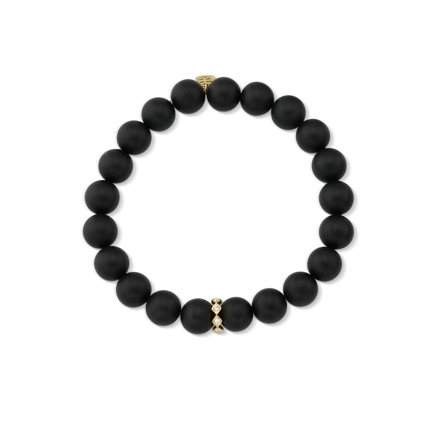 Gold & Diamond Eternity Rondelle on Matte Onyx - Sydney Evan Fine Jewelry