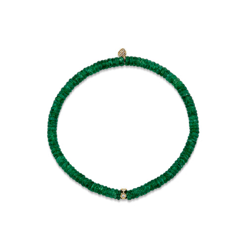 Gold & Diamond Eternity Rondelle on Aventurine