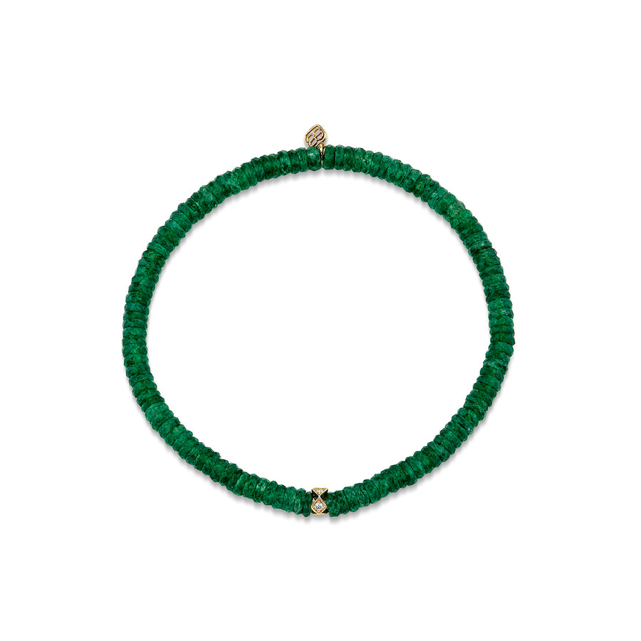 Gold & Diamond Eternity Rondelle on Aventurine - Sydney Evan Fine Jewelry