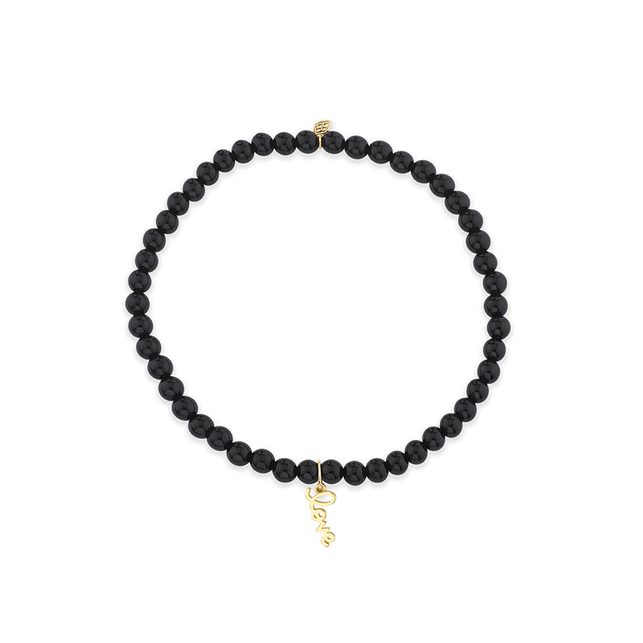 Pure Gold Tiny Love on Onyx - Sydney Evan Fine Jewelry