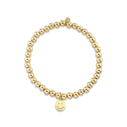 Kids Collection Pure Gold Happy Face on Gold Beads