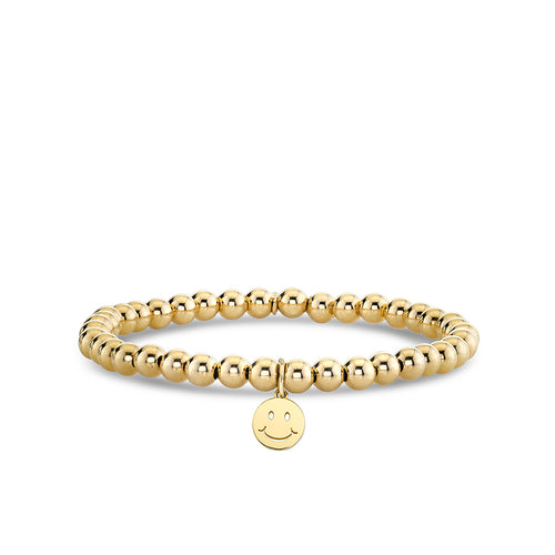 Kids Collection Pure Gold Happy Face on Gold Beads