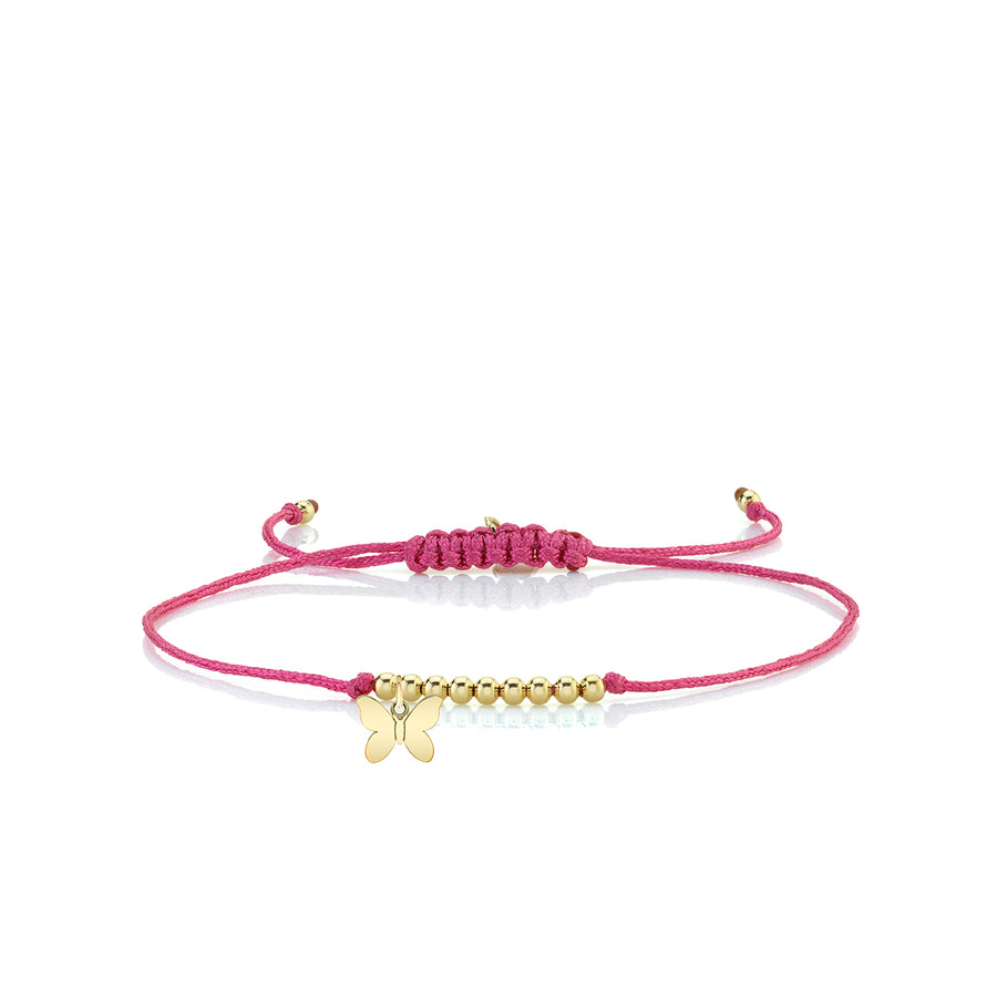 Pure Gold Tiny Butterfly Cord Bracelet - Sydney Evan Fine Jewelry