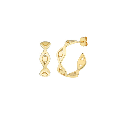 Pure Gold Medium Eye Link Hoops