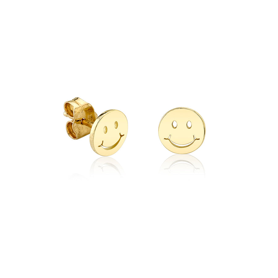 Kids Collection Pure Gold Tiny Happy Face Stud - Sydney Evan Fine Jewelry