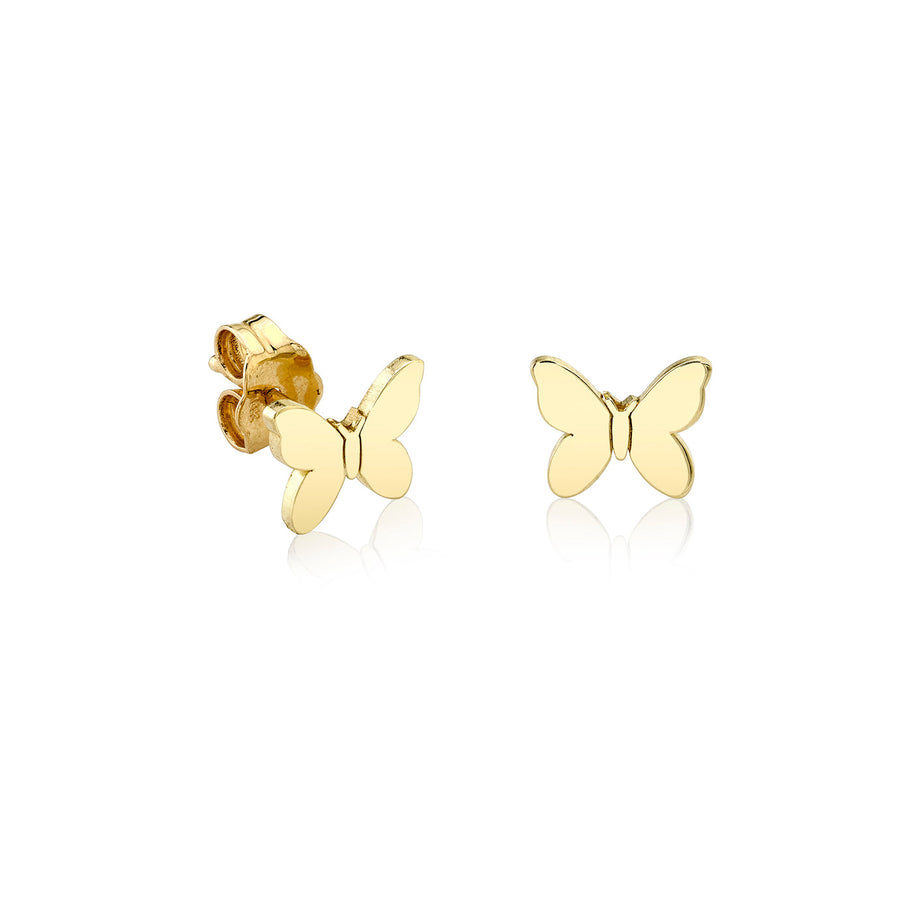 Kids Collection Pure Gold Tiny Butterfly Stud - Sydney Evan Fine Jewelry