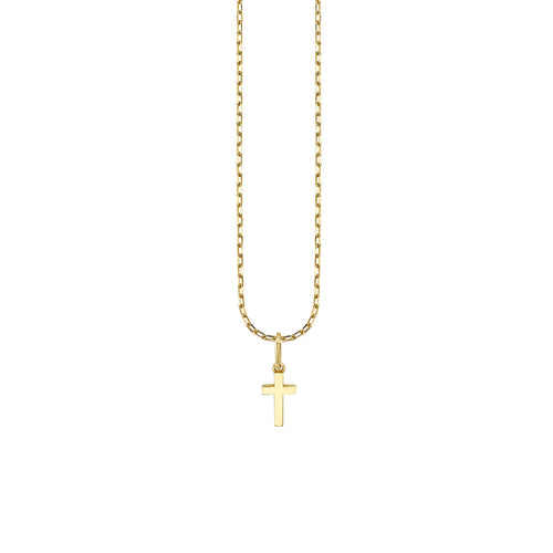 Kids Collection Pure Gold Tiny Cross Charm Necklace
