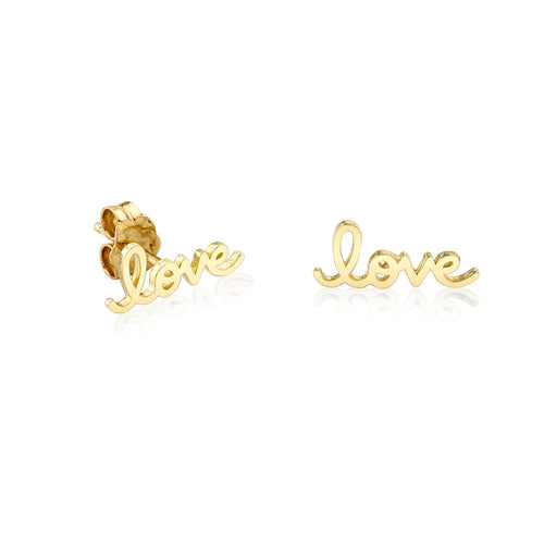 Kids Collection Pure Gold Tiny Love Script Stud