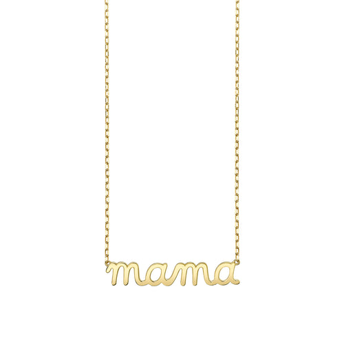 Pure Gold Mama Script Necklace