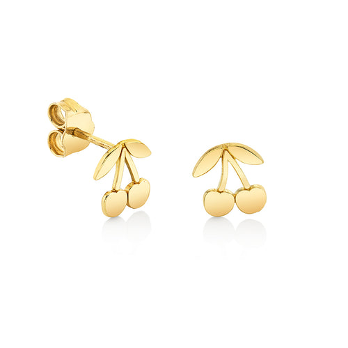 Kids Collection Pure Gold Tiny Cherry Stud