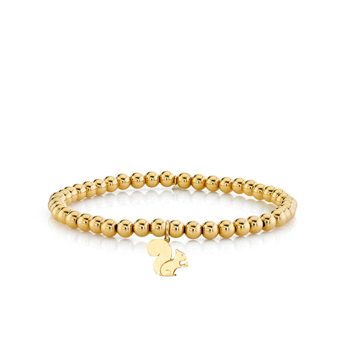 Kids Collection Gold Small Squirrel On Gold Beads