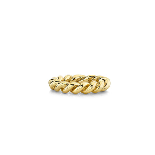 Pure Gold Thick Twisted Rope Ring