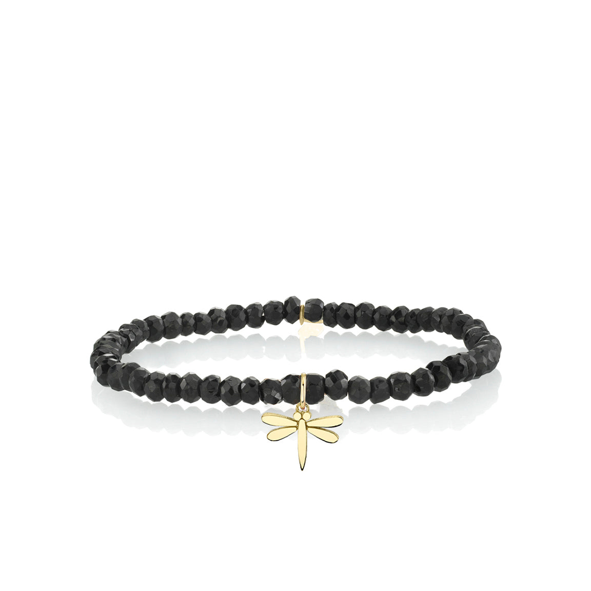 Shop Sydney Evan 14k Gold Dragonfly on Black Spinel Bracelet