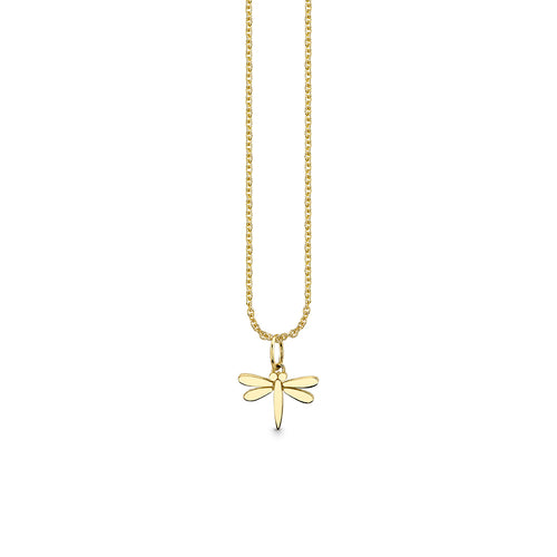 Pure Gold Tiny Dragonfly Charm