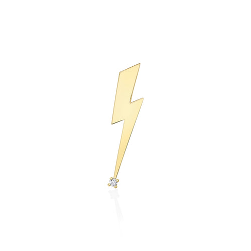 Gold & Diamond Lightning Bolt Brooch