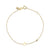 Gold Plated Sterling Silver Wishbone Bracelet with Bezel Set Diamond