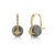 Gold & Diamond Starburst Grey Cat's Eye Earrings