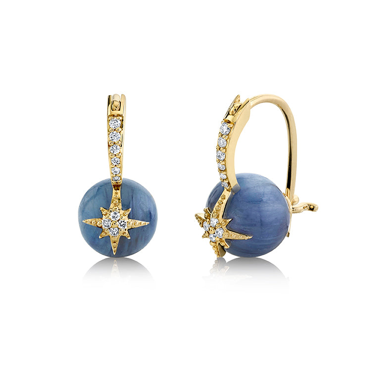 & Diamond Starburst Kyanite Earrings