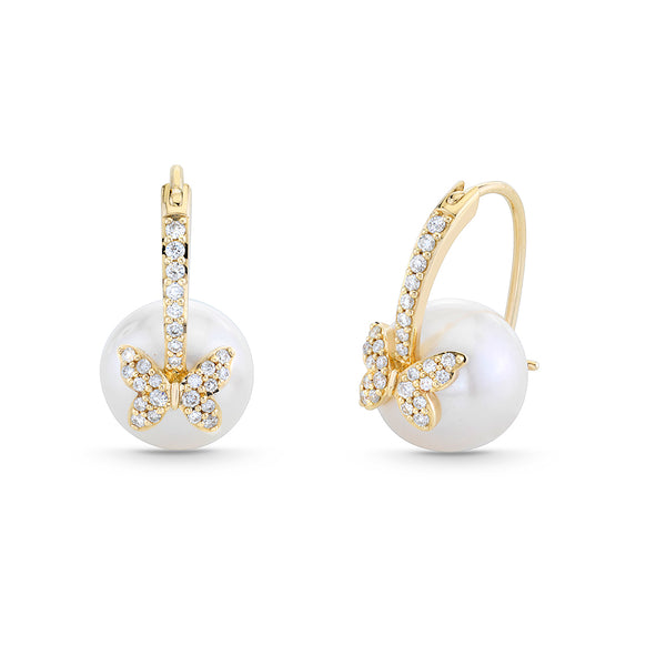 Shop Sydney Evan 14k Gold & Diamond Butterfly Pearl Bead