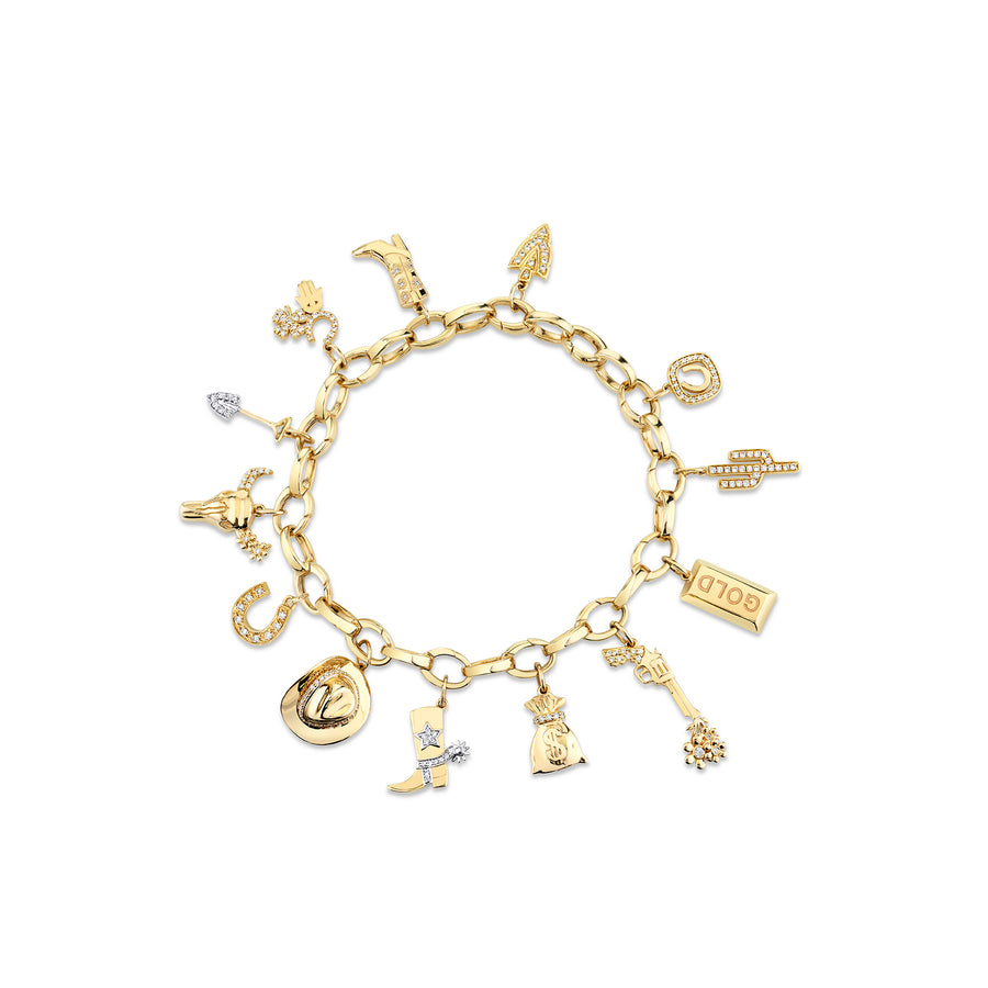 Gold & Diamond Western Multi-Charm Bracelet - Sydney Evan Fine Jewelry
