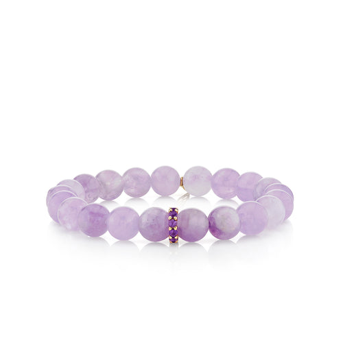 Gold & Amethyst Rondelle on Lavender Amethyst