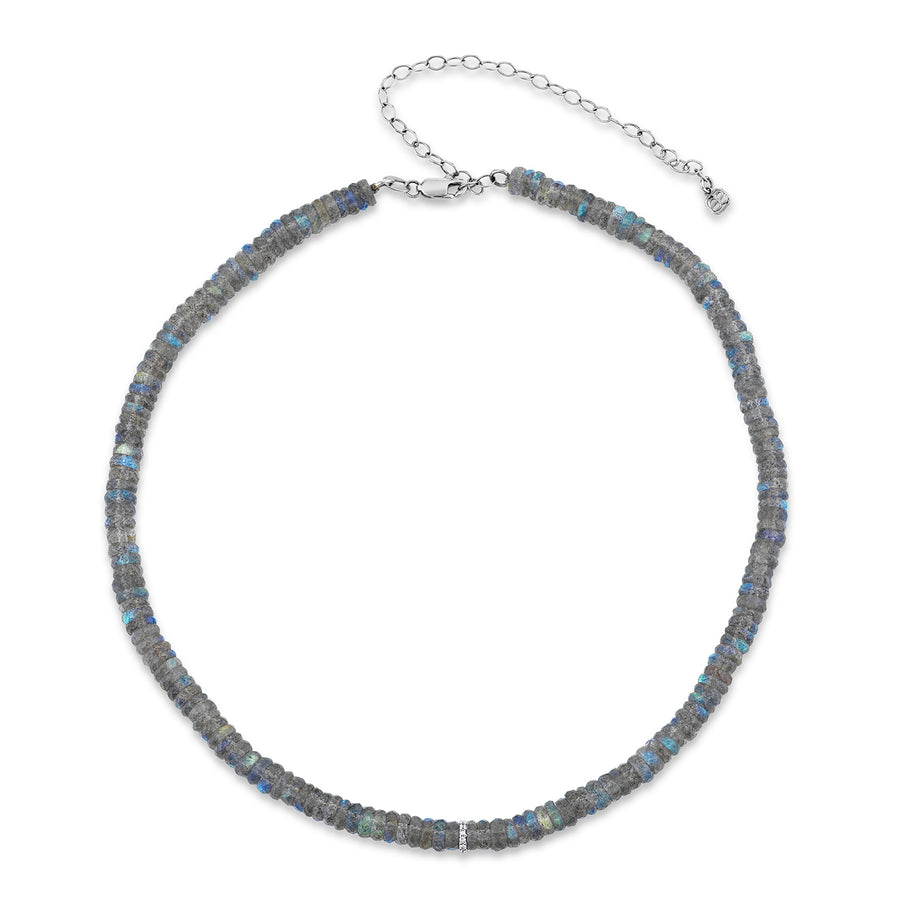 Gold & Diamond Rondelle Labradorite Necklace - Sydney Evan Fine Jewelry