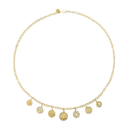 Gold & Diamond Multi-Medallion Necklace