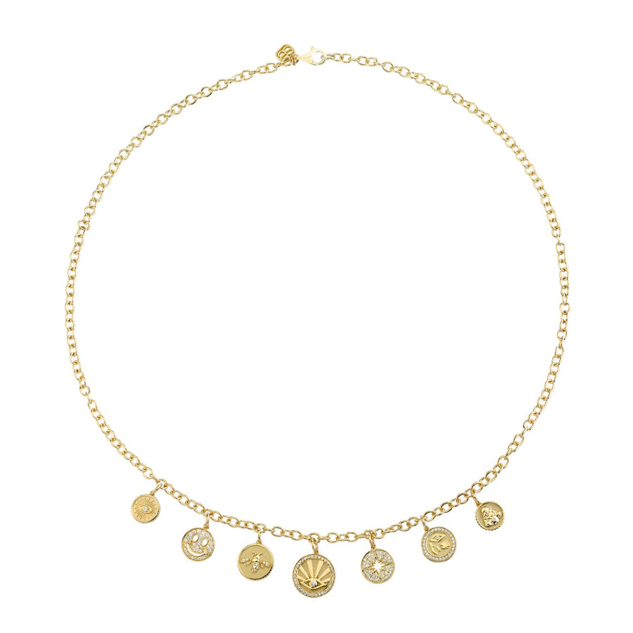 Gold & Diamond Multi-Medallion Necklace - Sydney Evan Fine Jewelry