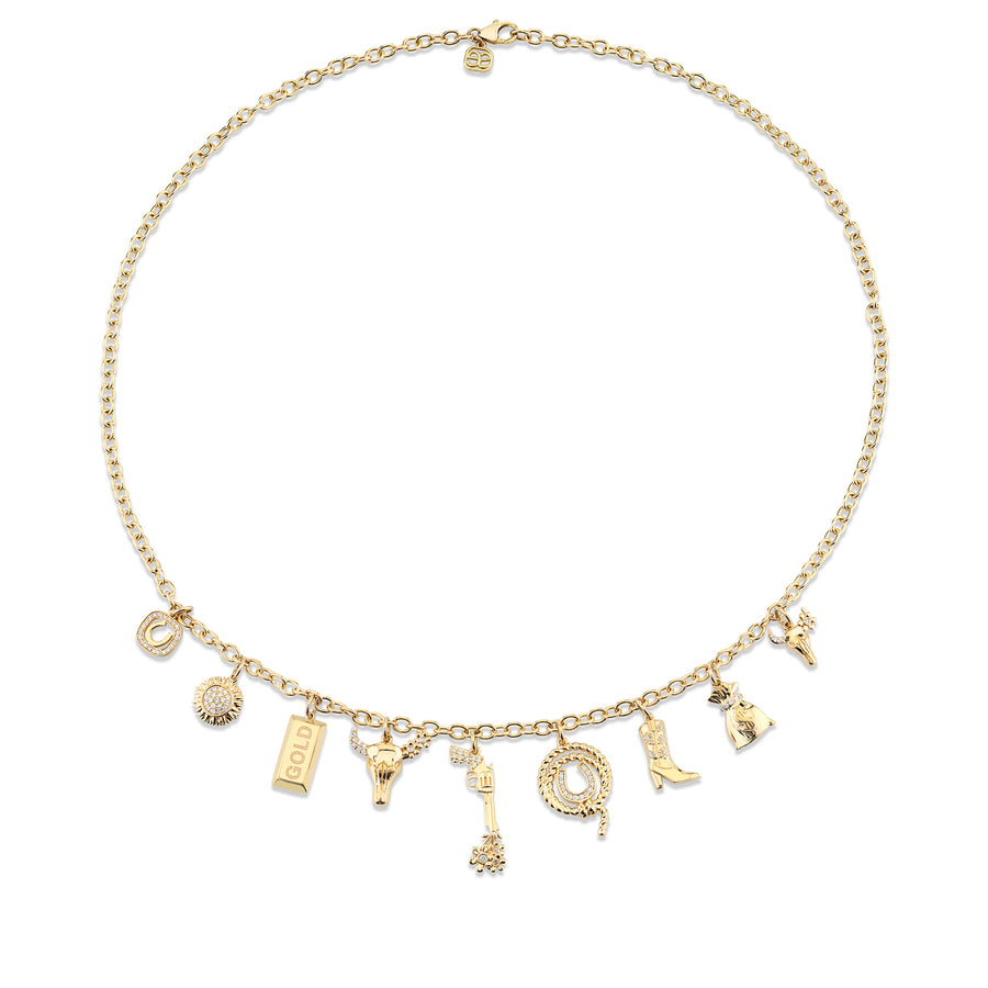 Gold & Diamond Western Multi-Charm Necklace - Sydney Evan Fine Jewelry