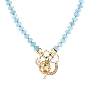 Gold & Diamond Lucky Aquamarine Necklace - Sydney Evan Fine Jewelry