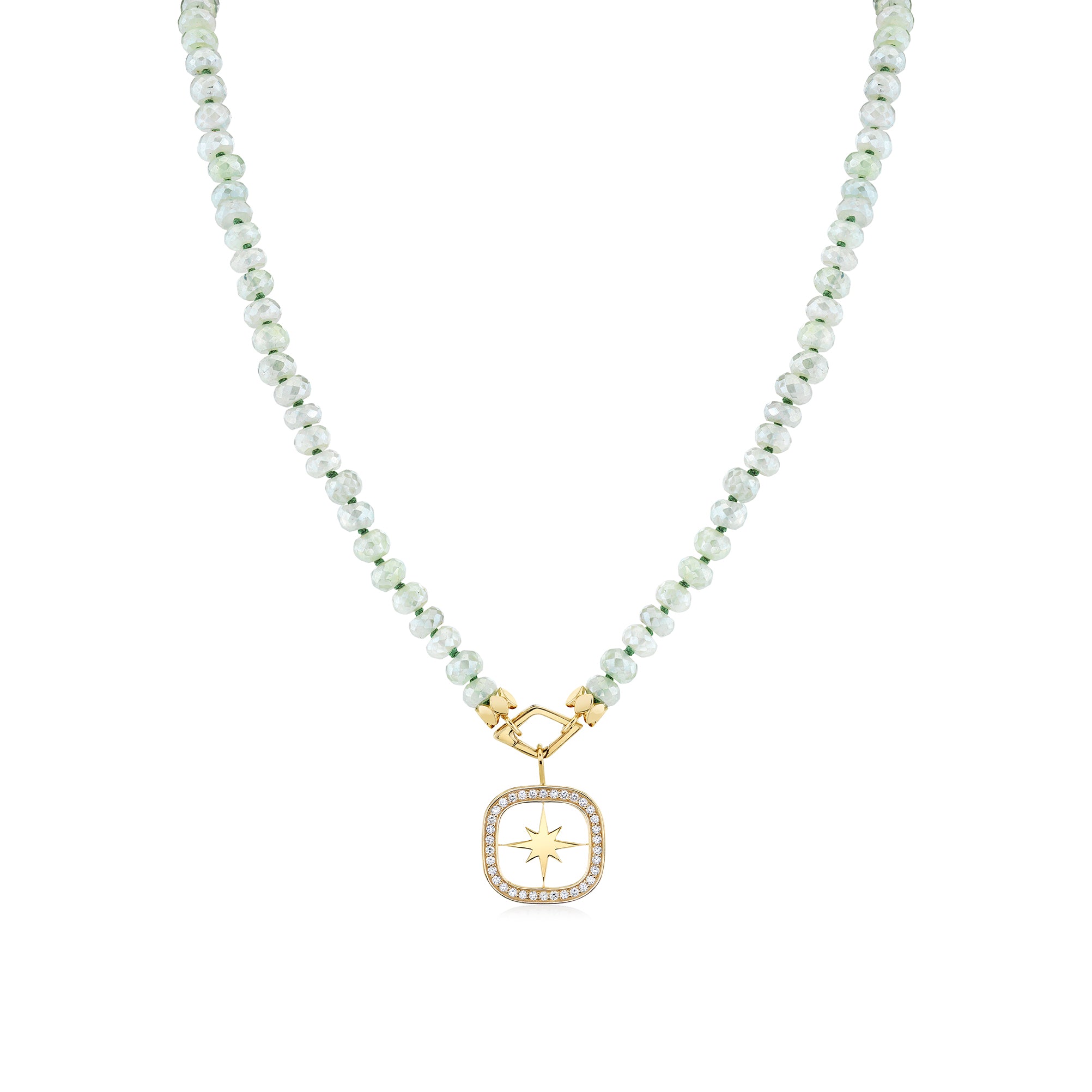 Shop Sydney Evan 14k Gold & Diamond Starburst Prehnite Necklace