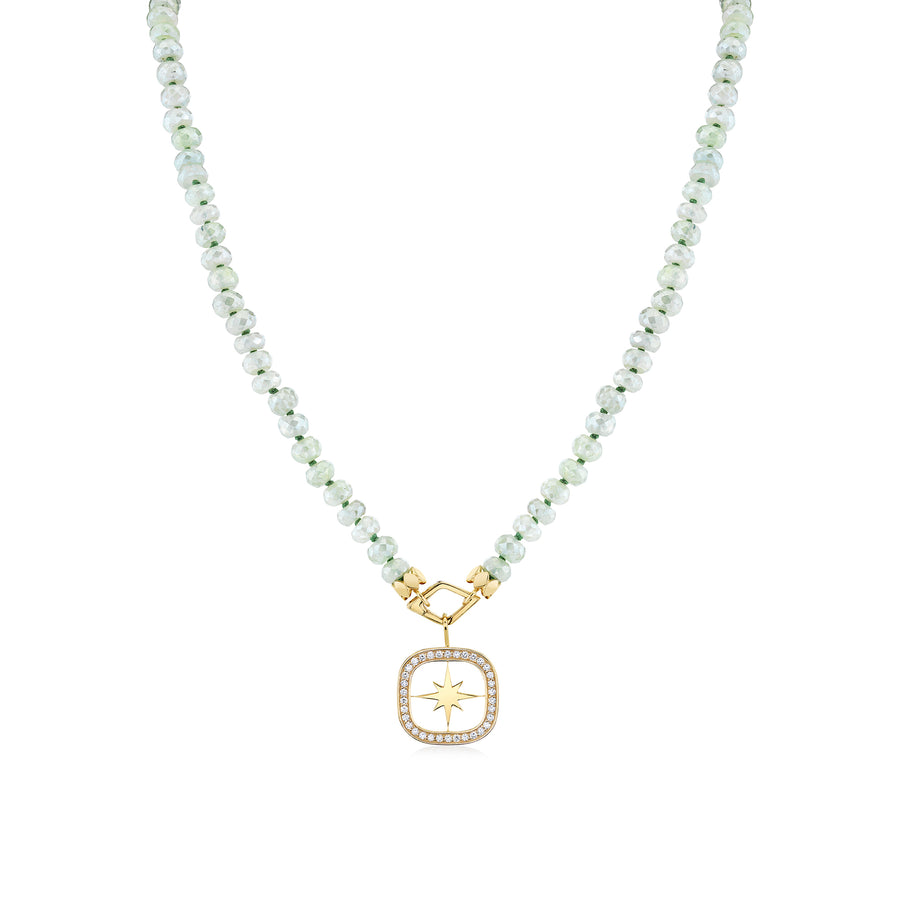 Gold & Diamond Starburst Prehnite Necklace - Sydney Evan Fine Jewelry