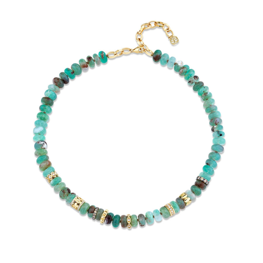 Gold & Diamond Multi-Rondelle Aquaprase Necklace - Sydney Evan Fine Jewelry