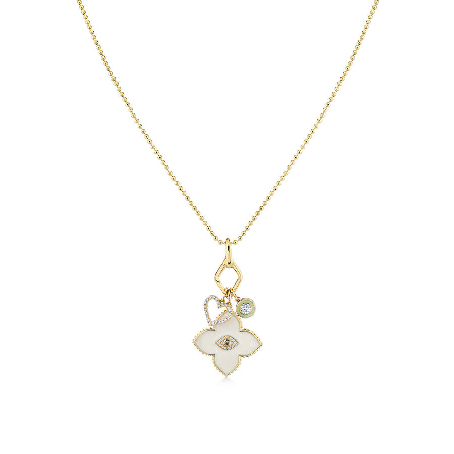 Gold & Diamond Moroccan Flower Heart Necklace - Sydney Evan Fine Jewelry