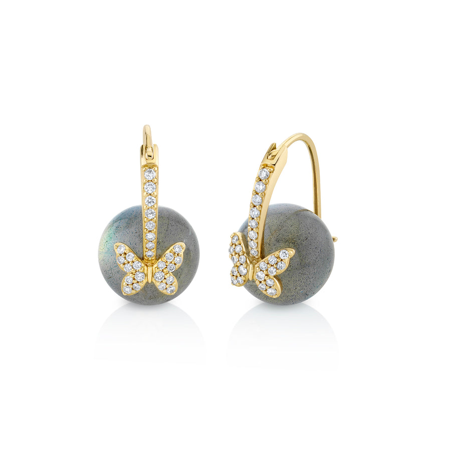 Gold & Diamond Butterfly Labradorite Earrings - Sydney Evan Fine Jewelry