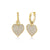 Gold & Diamond Heart Charm Hoops