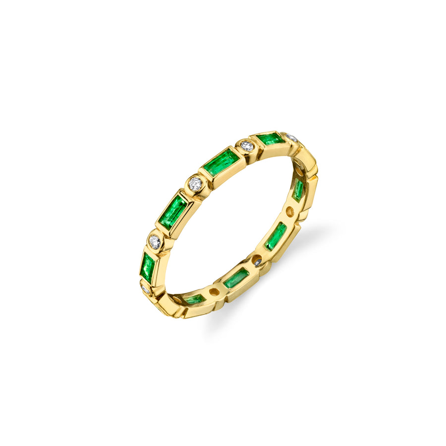 Gold & Gemstone Baguette and Bezel Eternity Ring - Sydney Evan Fine Jewelry