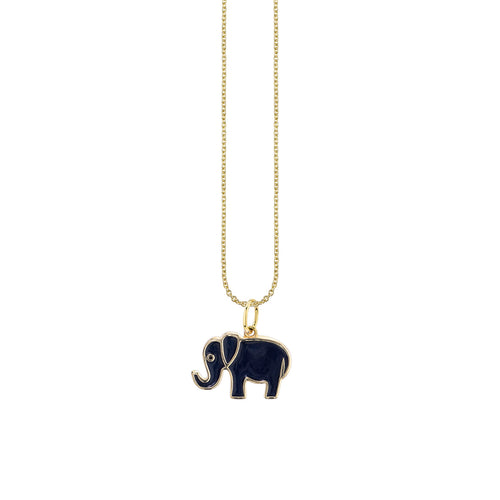 Gold & Enamel Elephant Charm