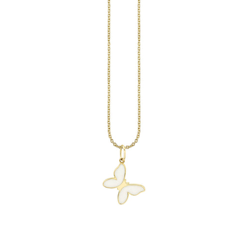 Gold & Enamel Small Butterfly Charm