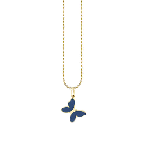 Gold & Enamel Small Butterfly Charm