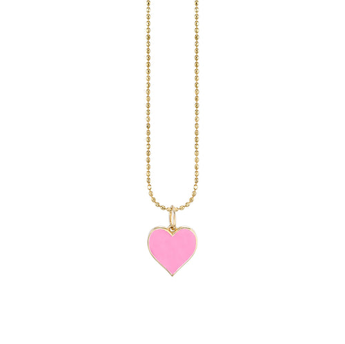 Gold & Enamel Small Heart Charm
