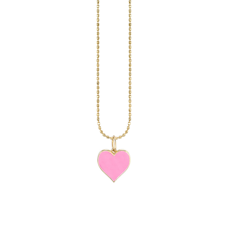 Gold & Enamel Small Heart Charm - Sydney Evan Fine Jewelry