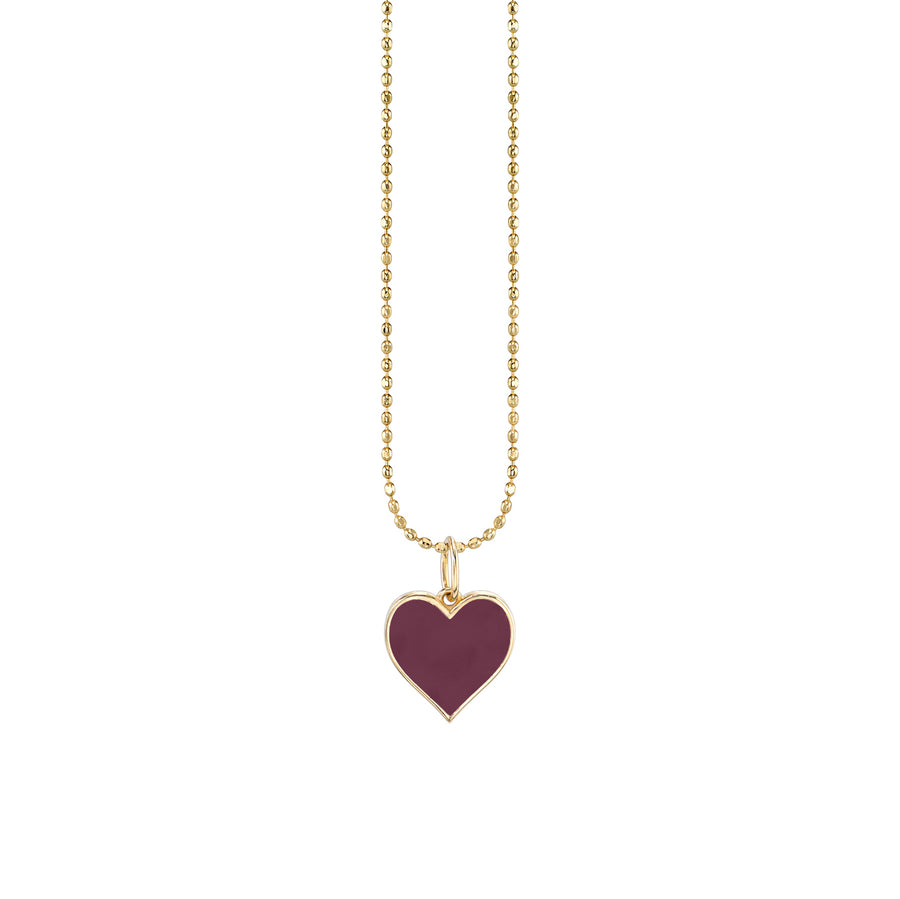 Gold & Enamel Small Heart Charm - Sydney Evan Fine Jewelry