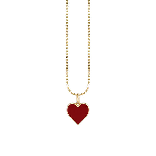 Gold & Enamel Small Heart Charm