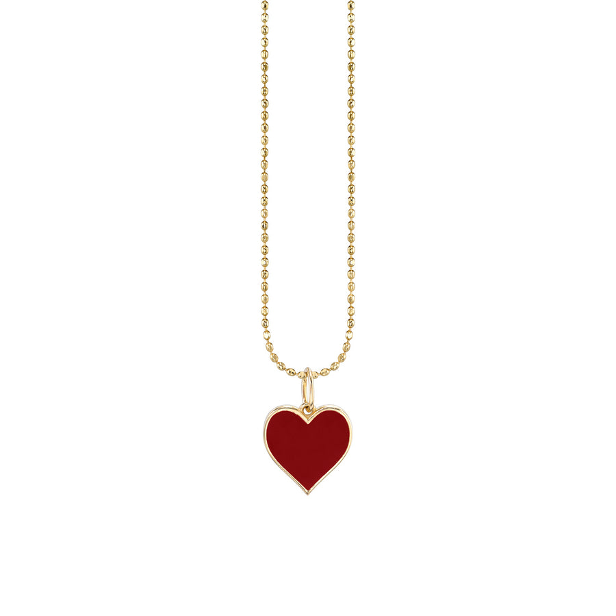 Gold & Enamel Small Heart Charm - Sydney Evan Fine Jewelry