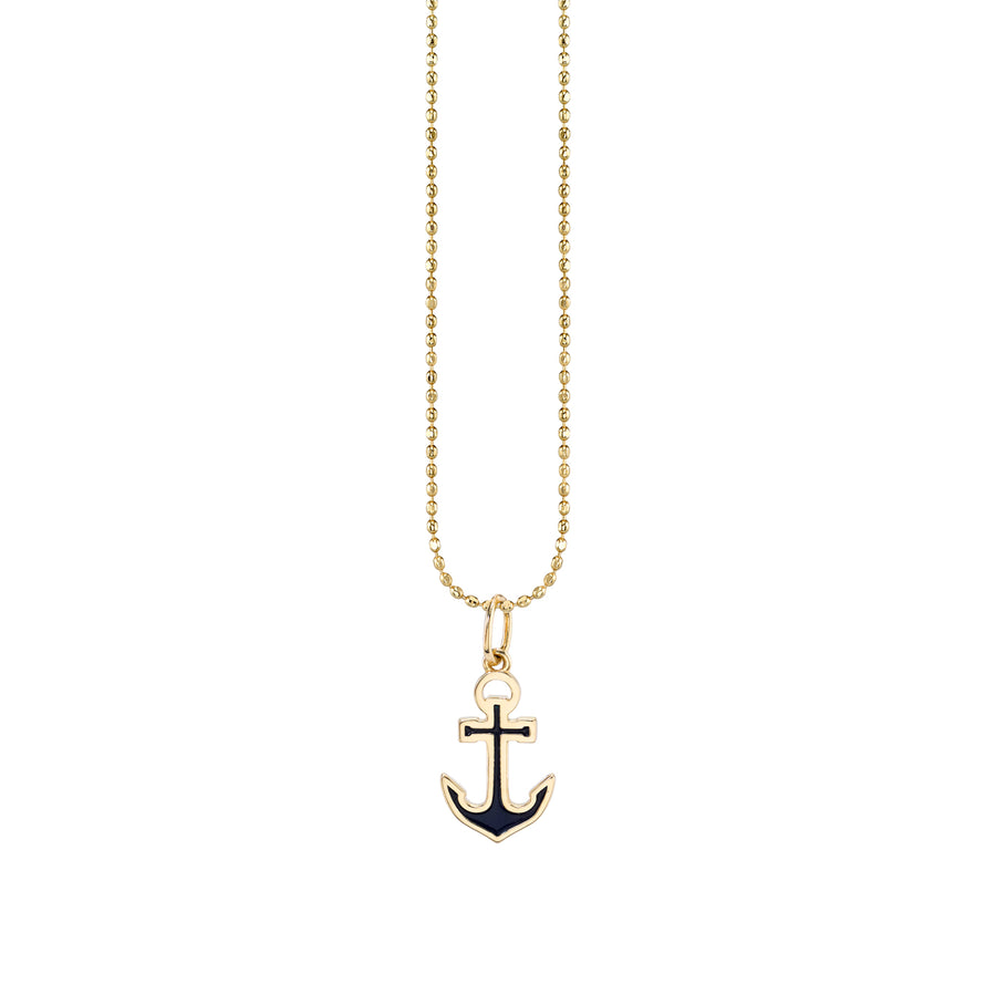Gold & Enamel Anchor Charm - Sydney Evan Fine Jewelry