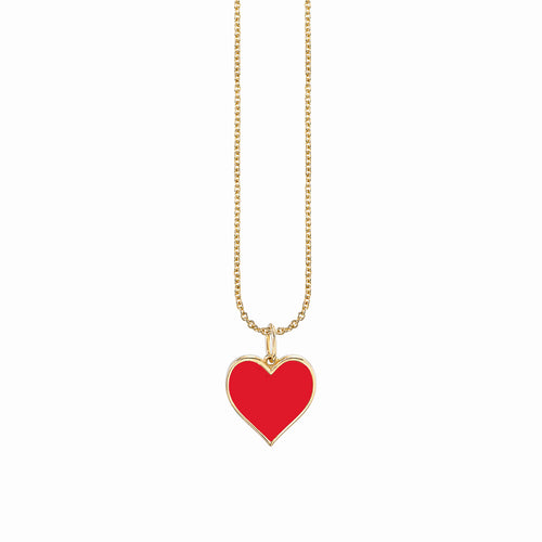 Gold & Enamel Large Heart Charm