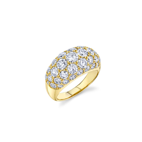 Gold & Diamond Large Puffy Ring