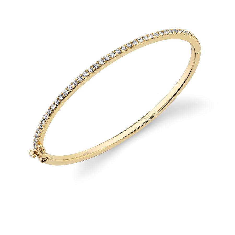 Gold & Diamond Single Row Bangle - Sydney Evan Fine Jewelry