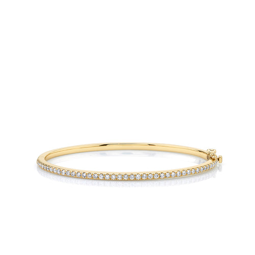 Gold & Diamond Single Row Bangle